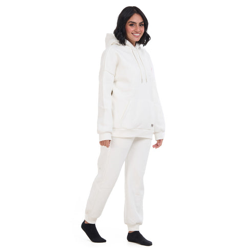 Women White Self Love Era Oversize Hoodie Set